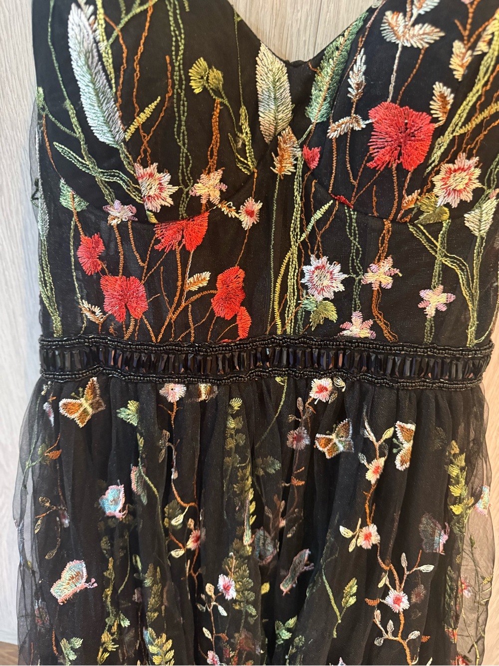 Mac Duggal Black Floral-Embroidered Sweetheart Sleeveless Bustier Gown 16 - Picture 8 of 10